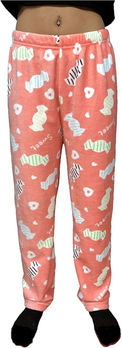 Yacht & Smith Women's Butter Soft Fleece Fuzzy Lounge Pants - Cozy Winter Sleepwear with Lips Print - Perfect for Home Relaxation, Yoga & Lounging
