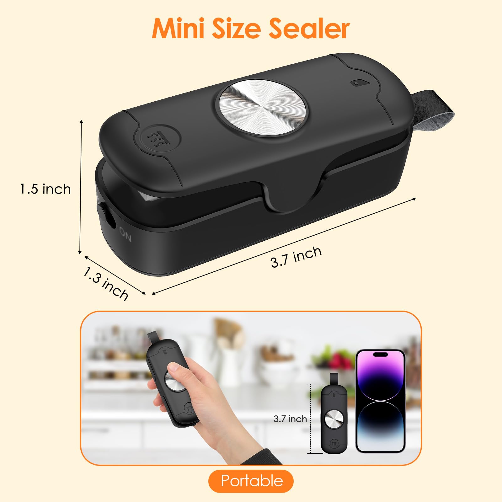 2 in 1 Mini Bag Sealer Heat Sealer and Cutter - Portable Food Storage Solution for Snacks, Candies, Chips | Battery Included | Perfect for Kitchen, Travel, and Picnics