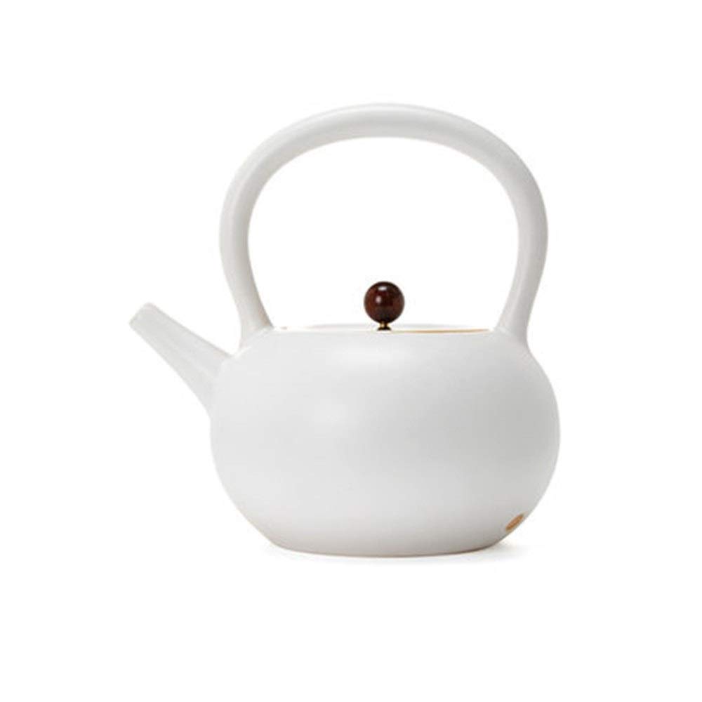Premium JHSHENGSHI Ceramic Teapot - 700ml Stoneware Black Tea Pot with Infuser, Perfect for Loose Leaf & Tea Bags (White) - Ideal for Home, Office & Tea Ceremonies