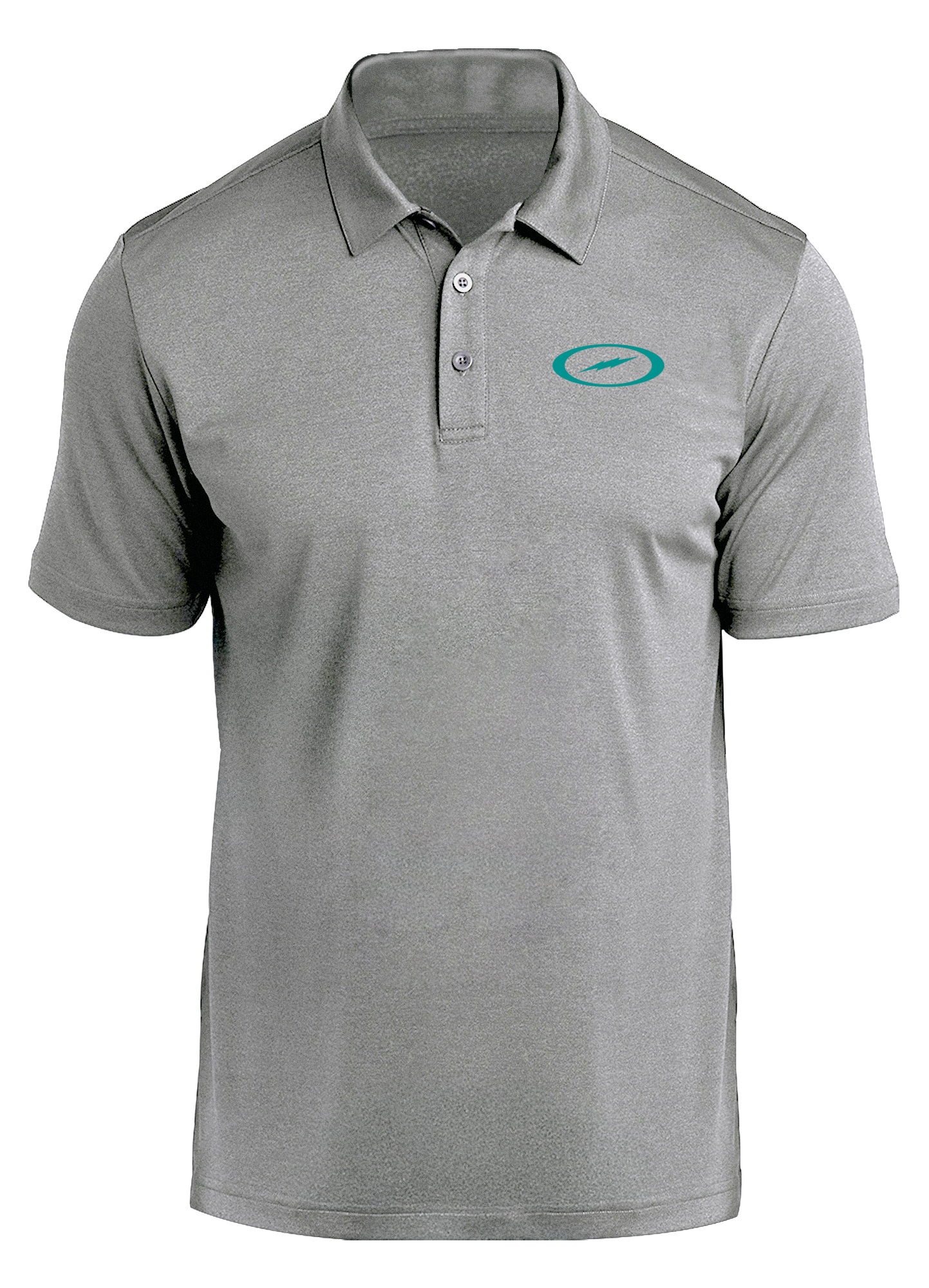 Storm Bolt Teal Prime Polo Gray - Men's Performance Golf Polo Shirt, Moisture-Wicking & UV Protection - Perfect for Golf, Tennis & Outdoor Sports