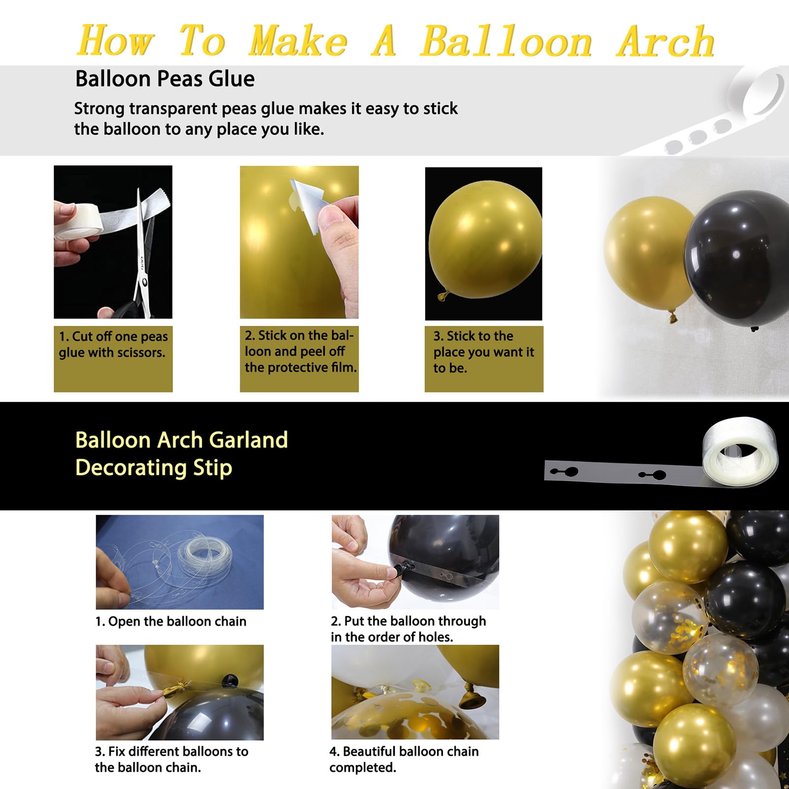 Black & Gold Happy 65th Birthday Party Decorations Set - Backdrop Banner, Tablecloth & 60 Latex Confetti Balloons for Men & Women | 65th Birthday Party Supplies & Gift Ideas | Perfect for Milestone Celebrations, Retirement Parties & Anniversary Decor