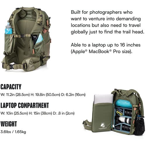 Shimoda Explore V2 30L Adventure Backpack - Medium Size Black Hiking Backpack for Outdoor Travel & Photography Gear