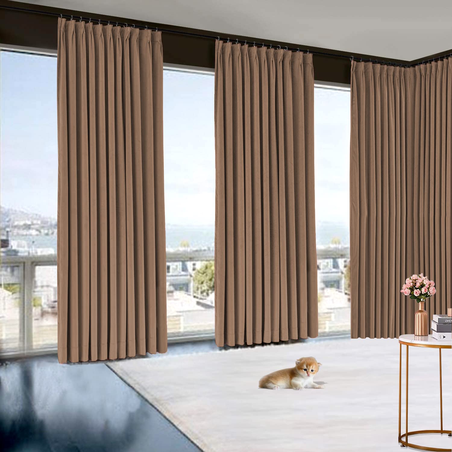 Premium Double Pinch Pleat Blackout Curtains - Extra Long 60
