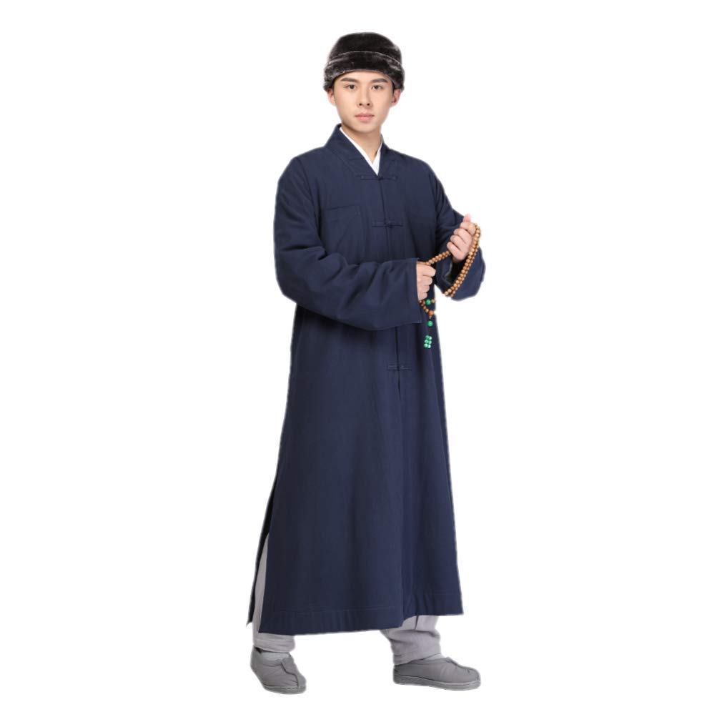 DGXIN Unisex Winter Zen Robe - Thickened Cotton Buddhist Monk Coat for Meditation & Relaxation | Perfect for Yoga, Spiritual Retreats & Cold Weather Wear