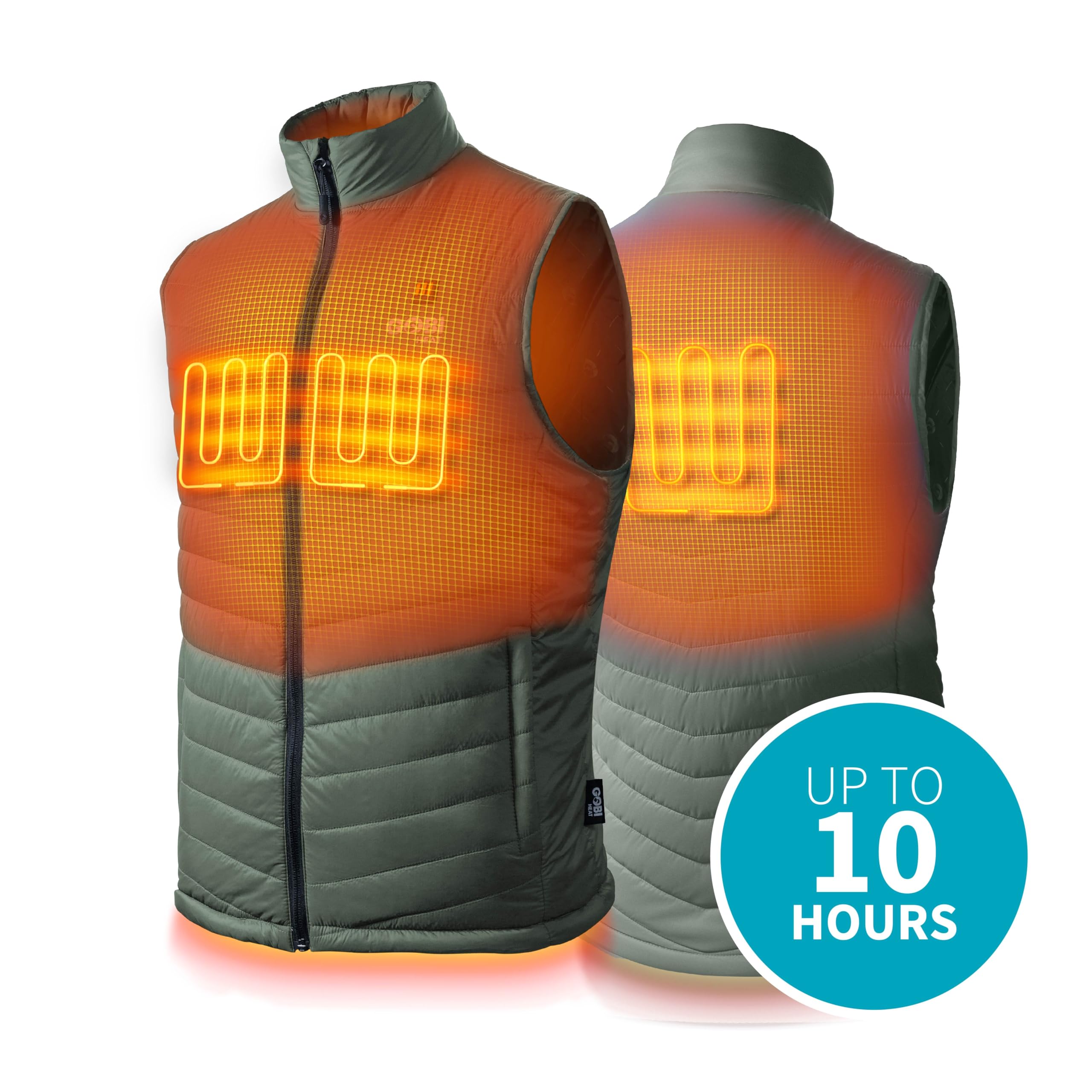 Heated Vest for Men - 10 Hours Battery Life with USB Charger | Machine Washable Winter Jacket for Outdoor Activities, Hiking & Camping