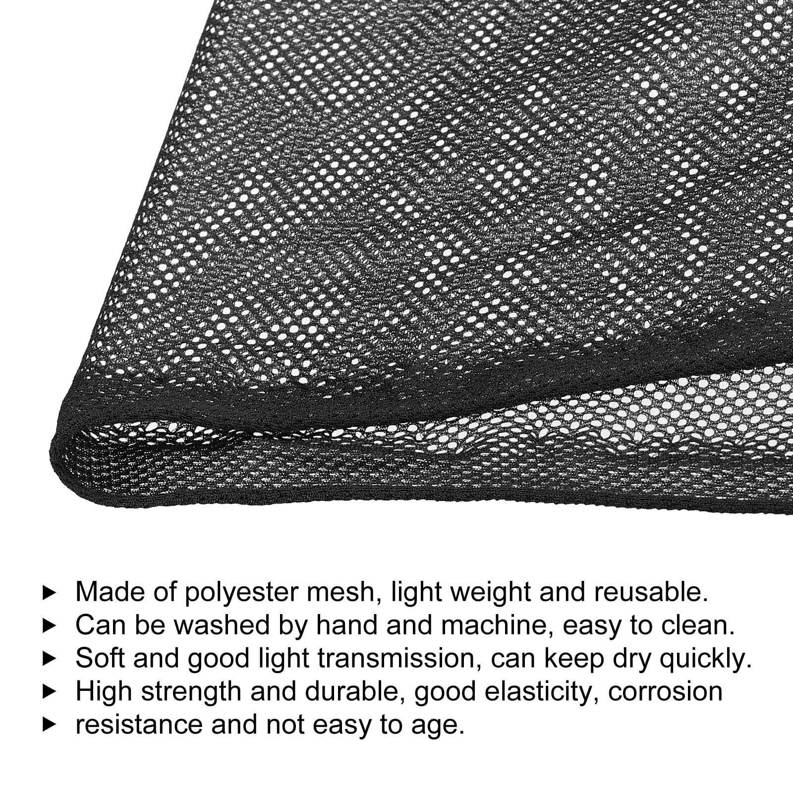 PATIKIL 59-Inch Stretchy Mesh Fabric - Dark Black 2 Yards for Backpack Straps, Net Bags & DIY Clothing | Durable & Breathable Material for Sewing, Crafts & Outdoor Gear
