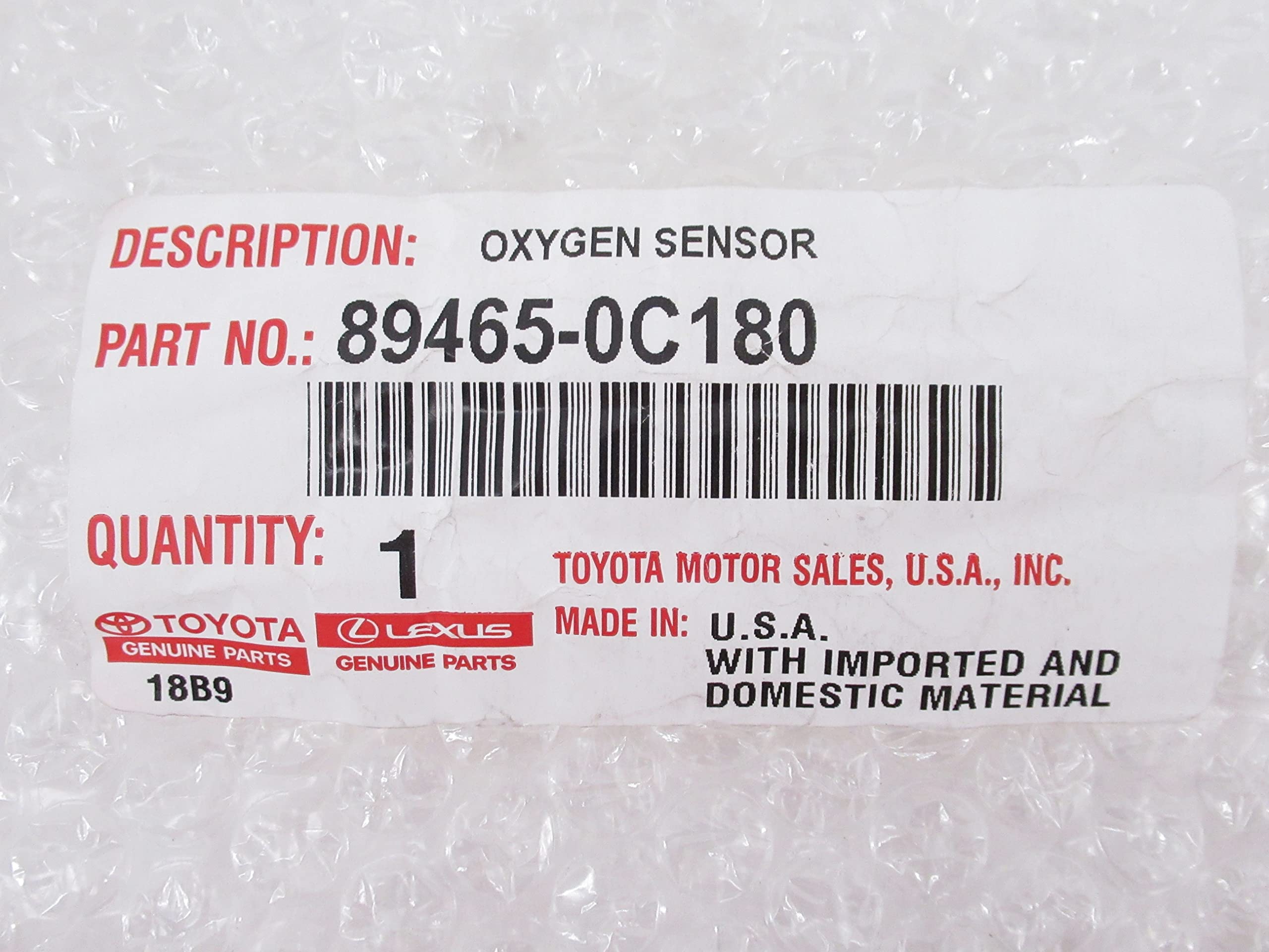 Genuine TOYOTA 89465-0C180 Oxygen Sensor - Compatible with Select Toyota Models - Improve Engine Performance & Fuel Efficiency - Perfect for City Driving & Highway Commutes