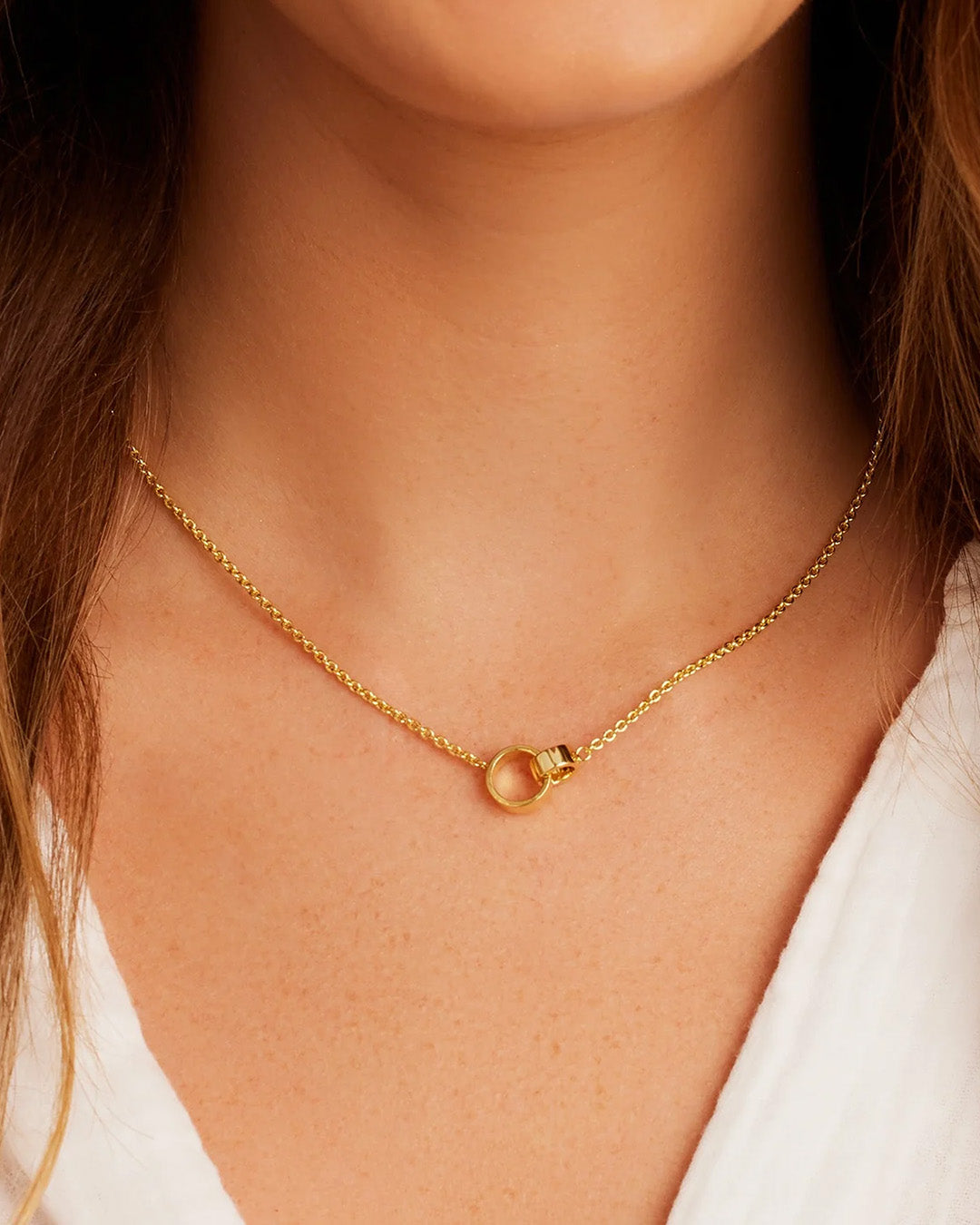 Rose Interlocking Necklace for Women - Elegant Layered Gold Plated Pendant Jewelry Gift for Valentine's Day, Anniversary & Special Occasions
