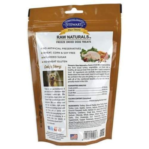 Stewart Pro Treat Freeze Dried Turkey with Berries & Flaxseed Dog Treats 4oz - Grain Free, All Natural Training Snacks for Small & Large Dogs - Perfect for Reward, Training & Outdoor Adventures