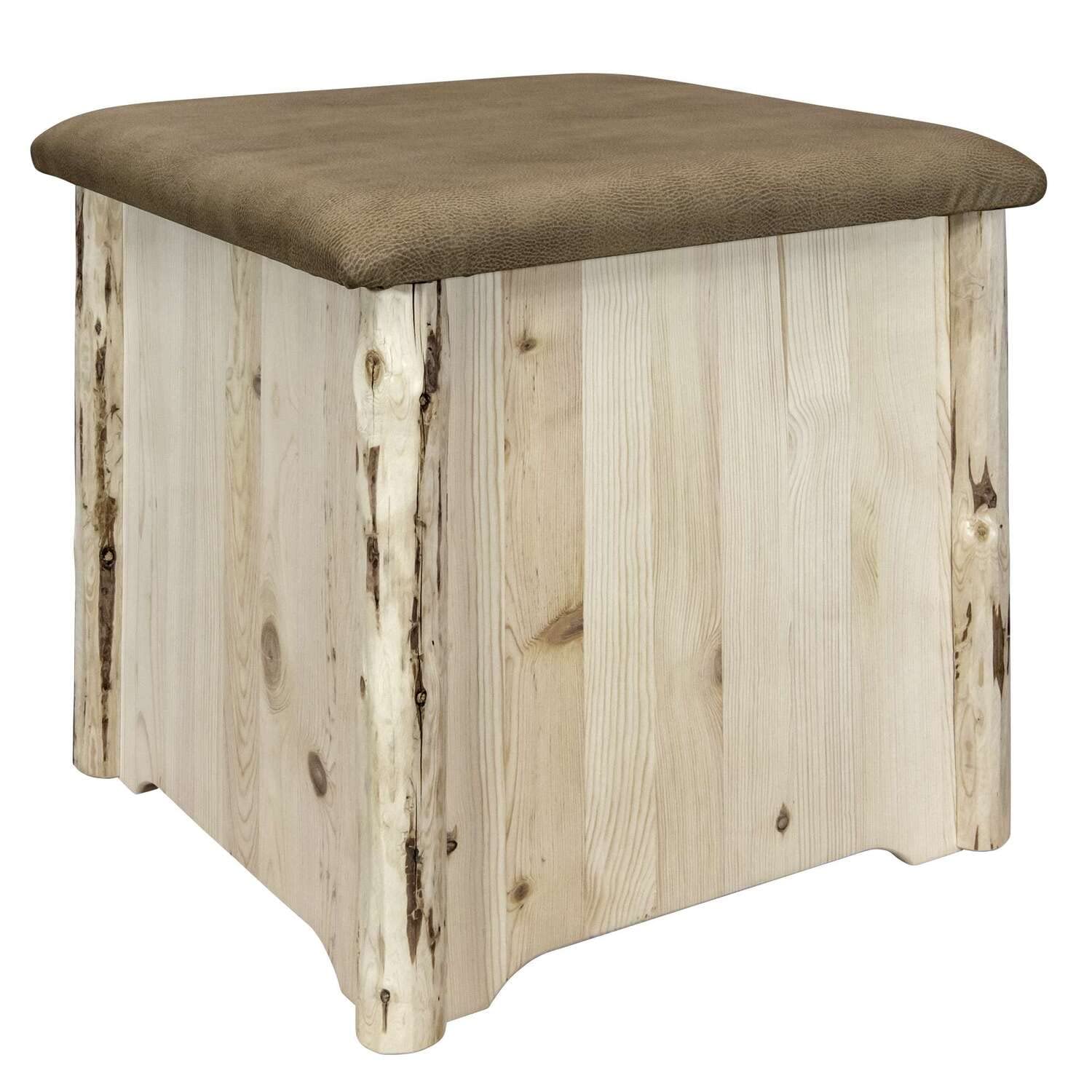 Montana Woodworks Upholstered Storage Ottoman with Ready-to-Finish Design - Perfect for Living Room, Bedroom & Home Decor