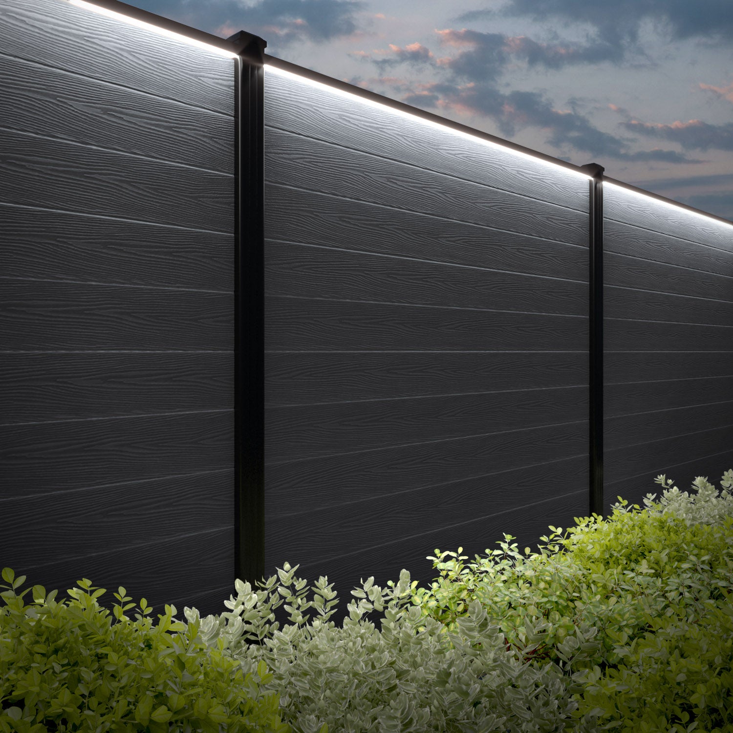 Classic Anthracite Fence Panel with Aluminum Posts - Durable Outdoor Privacy Solution for Backyard, Garden & Patio
