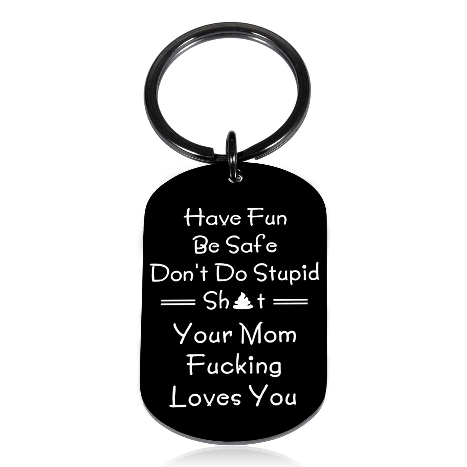 Don't Do Stupid Sh*t Keychain - Funny Valentine's Day Gift for Sons, Cool Gifts for Teen Boys & Young Men in Their 20s, Unique Present for Adult Sons Who Have Everything - Perfect for Valentine's, Birthdays, Graduation & Everyday Carry