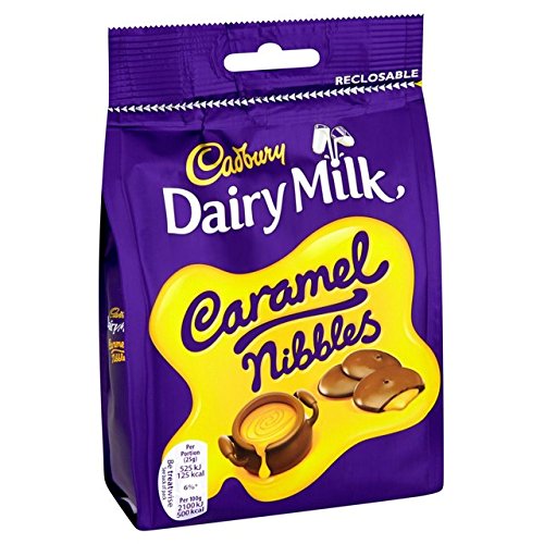 Cadbury Dairy Milk Caramel Nibbles Chocolate Bag 120g (Pack of 6) - Perfect for Snacking, Gifts & Party Treats