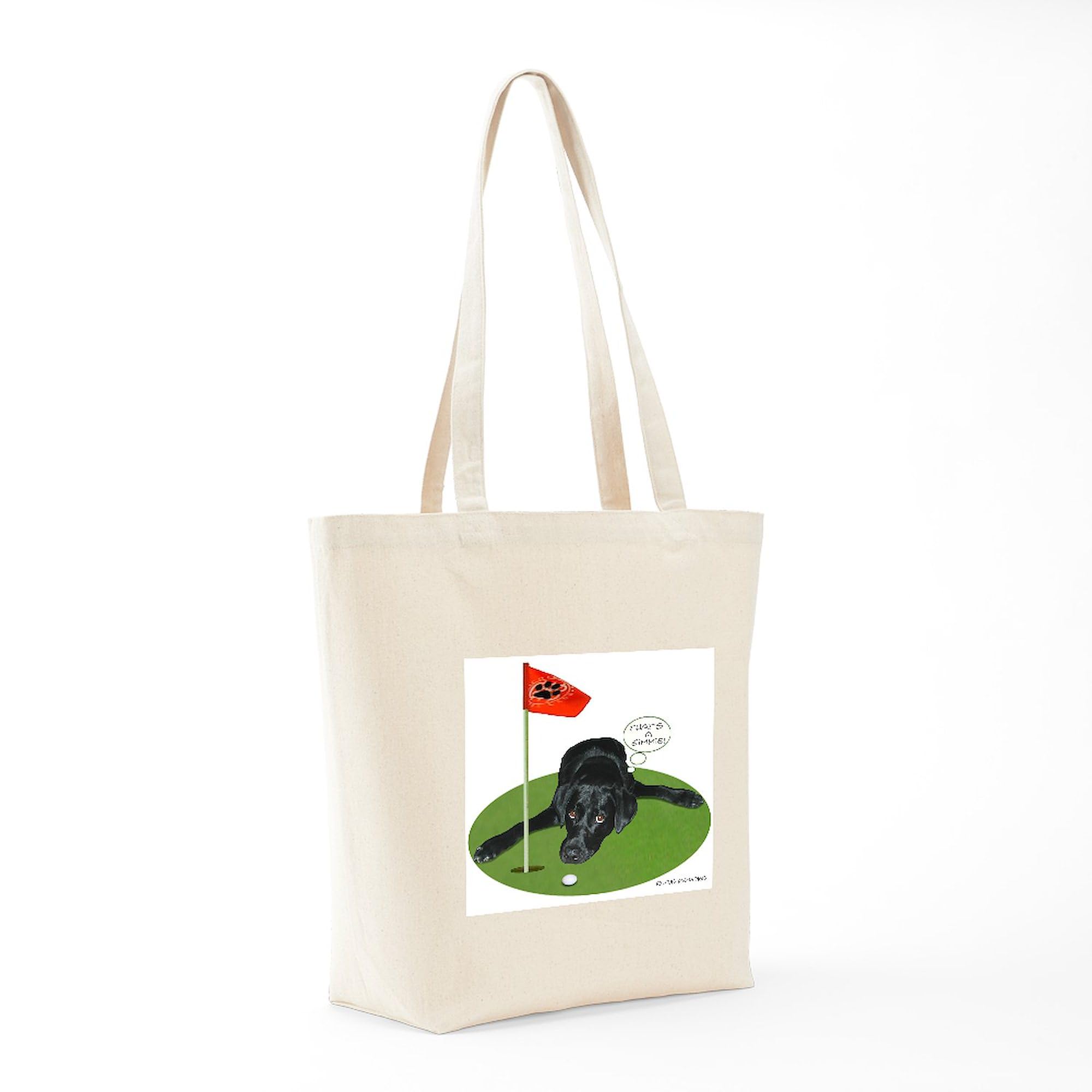 Black Lab Golfer Canvas Tote Bag - Eco-Friendly Reusable Shopping Bag for Golfers & Dog Lovers | Perfect for Groceries, Beach Trips & Daily Use