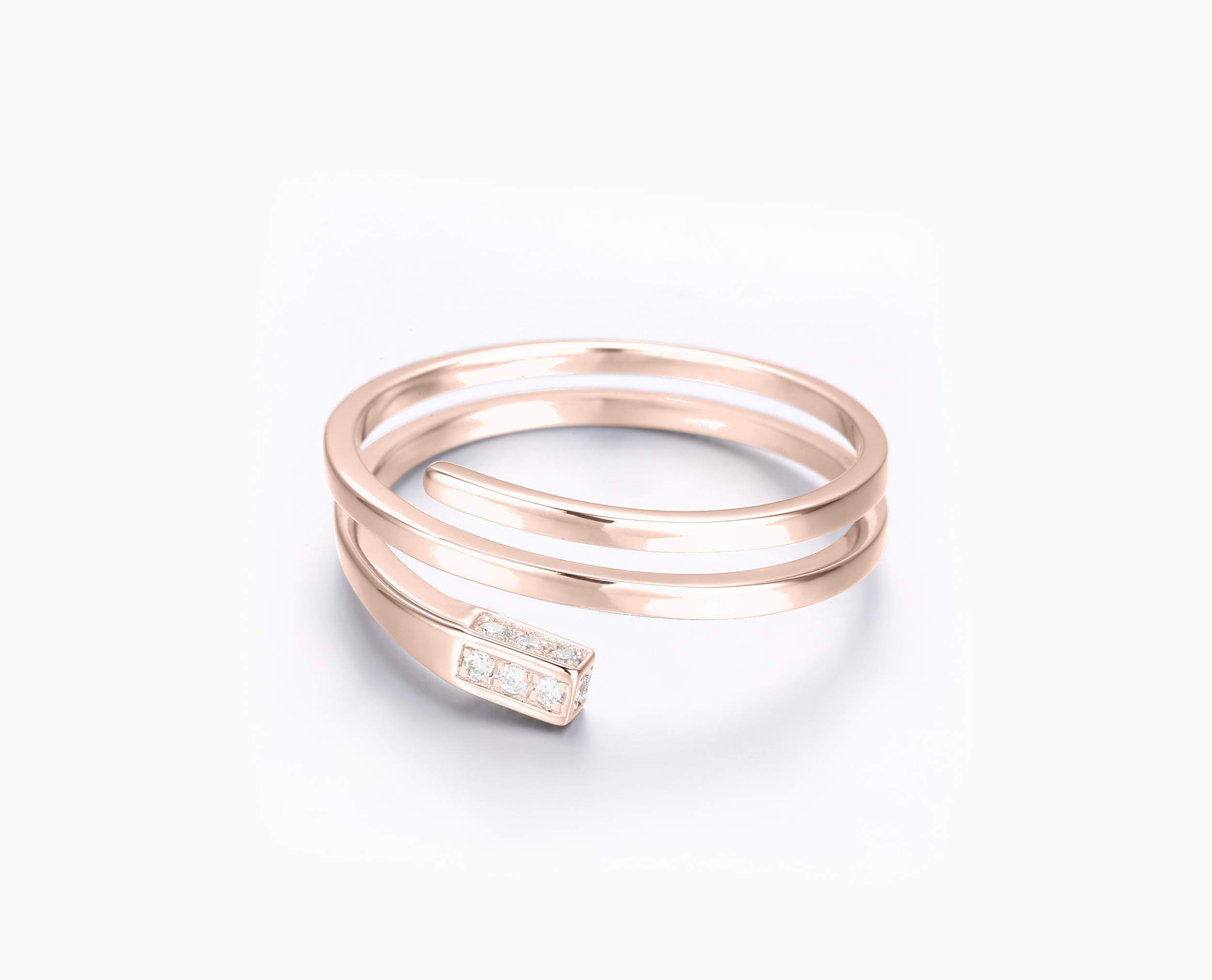 14K Rose Gold Rectangle Engagement Ring with Diamond - Minimalist White Gold Wedding Band - Handmade April Birthstone Promise Ring for Women - Perfect for Proposals, Anniversaries & Special Occasions