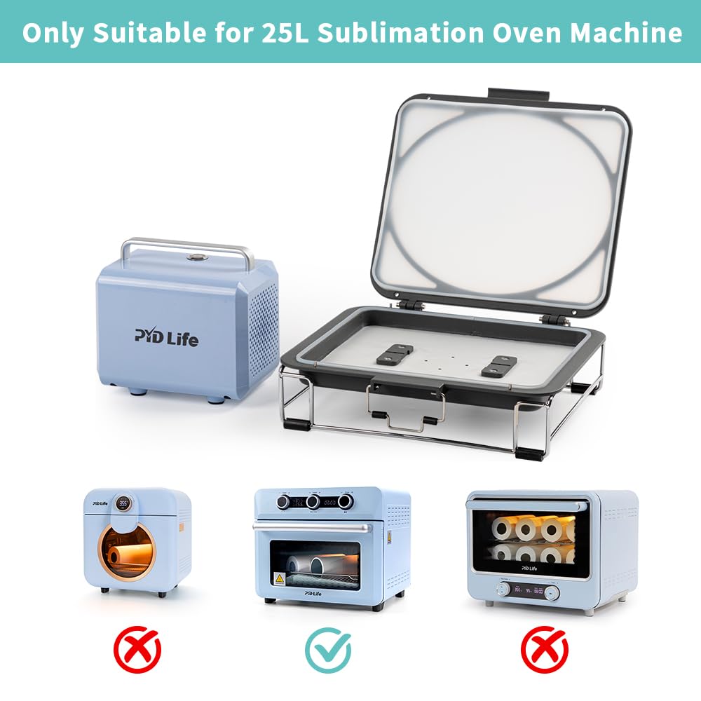 PYD Life 25L Sublimation Oven Machine with 3D Vacuum Tray & Pump Set - 80W 110V for Printing Phone Cases, Plates, Photo Slates & Ornaments | Perfect for DIY Crafts, Personalized Gifts & Small Business Sublimation Projects