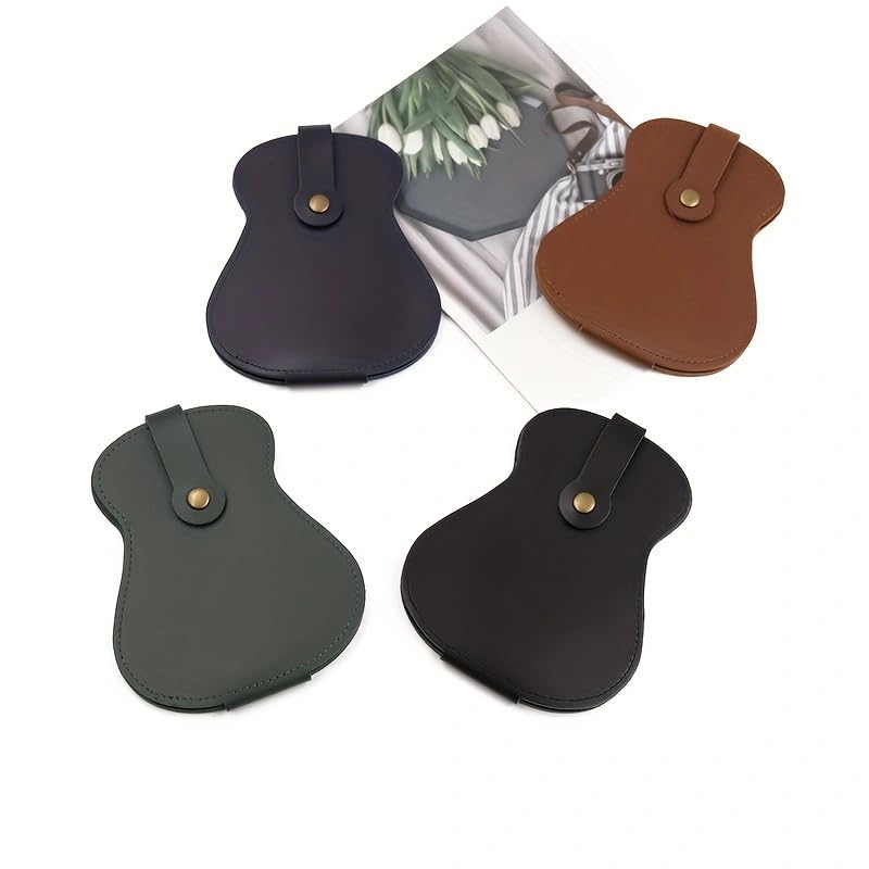 Premium Handmade PU Leather Guitar Pick Holder Case - 18 Slots for Guitar Picks (Brown) | Durable & Stylish Accessory for Musicians | Perfect for Guitarists, Bass Players & Ukulele Performers