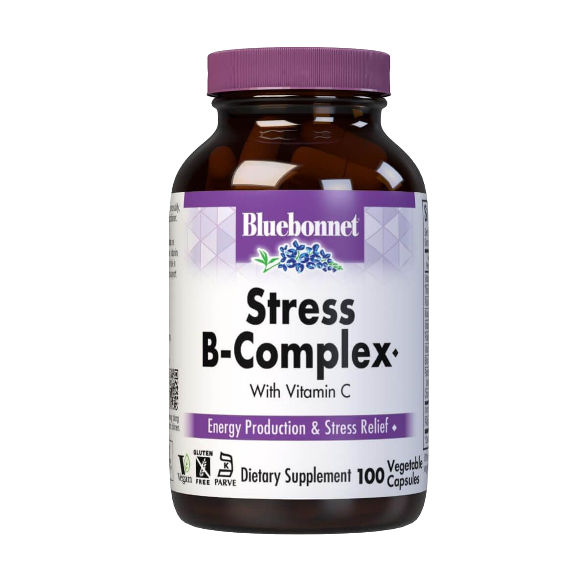 Bluebonnet Stress B Complex 100 Vegetable Capsules - Vegan, Non-GMO Supplement for Energy & Stress Relief - Supports Nervous System & Mental Clarity - Perfect for Busy Professionals & Students