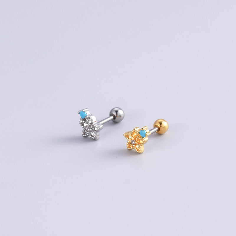 20G Cartilage Heart Stud Evil Eye Cross Helix Daith Earrings for Women | Hypoallergenic Stainless Steel Body Jewelry | Perfect for Piercing, Gifts & Everyday Wear - HSPJ889