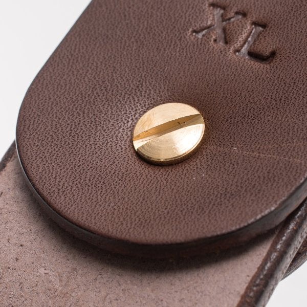 Premium Heavy Duty Tochigi Leather Belt with Solid Brass Garrison Buckle - Genuine Brown Leather for Men - Perfect for Work, Outdoor & Casual Wear
