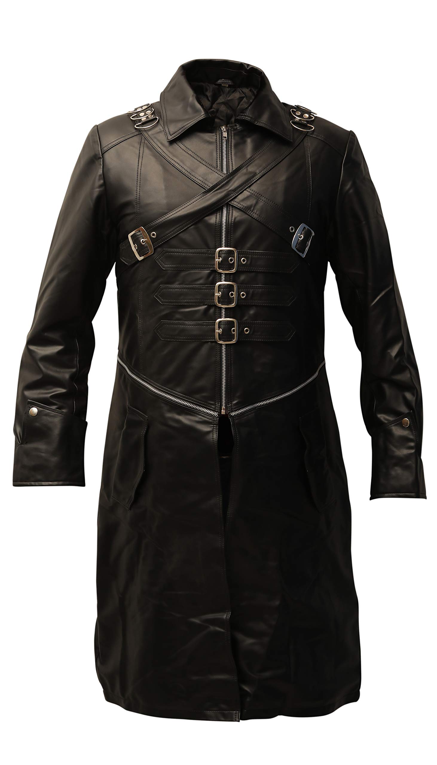Steampunk Black Victorian Gothic Long Coat for Men & Women - Punk Renaissance Style Trench Coat for Cosplay, Halloween, and Gothic Fashion