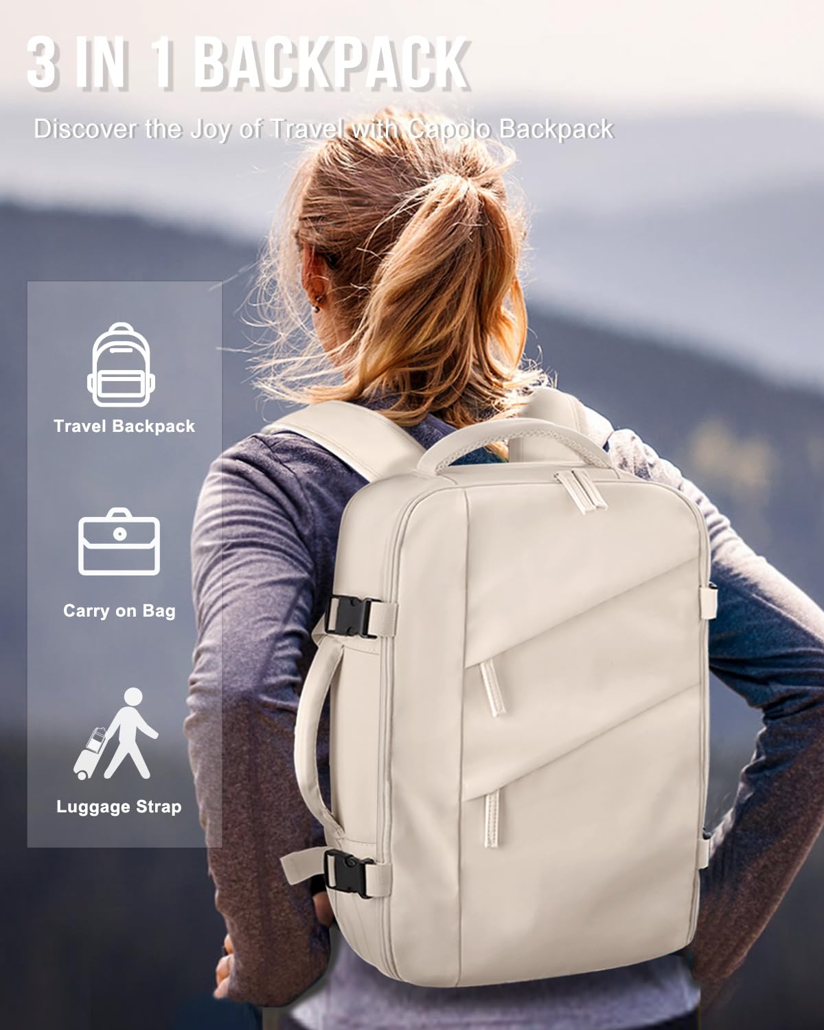 Waterproof Travel Backpack for Women & Men - Flight Approved Carry On Laptop Backpack with 15.6