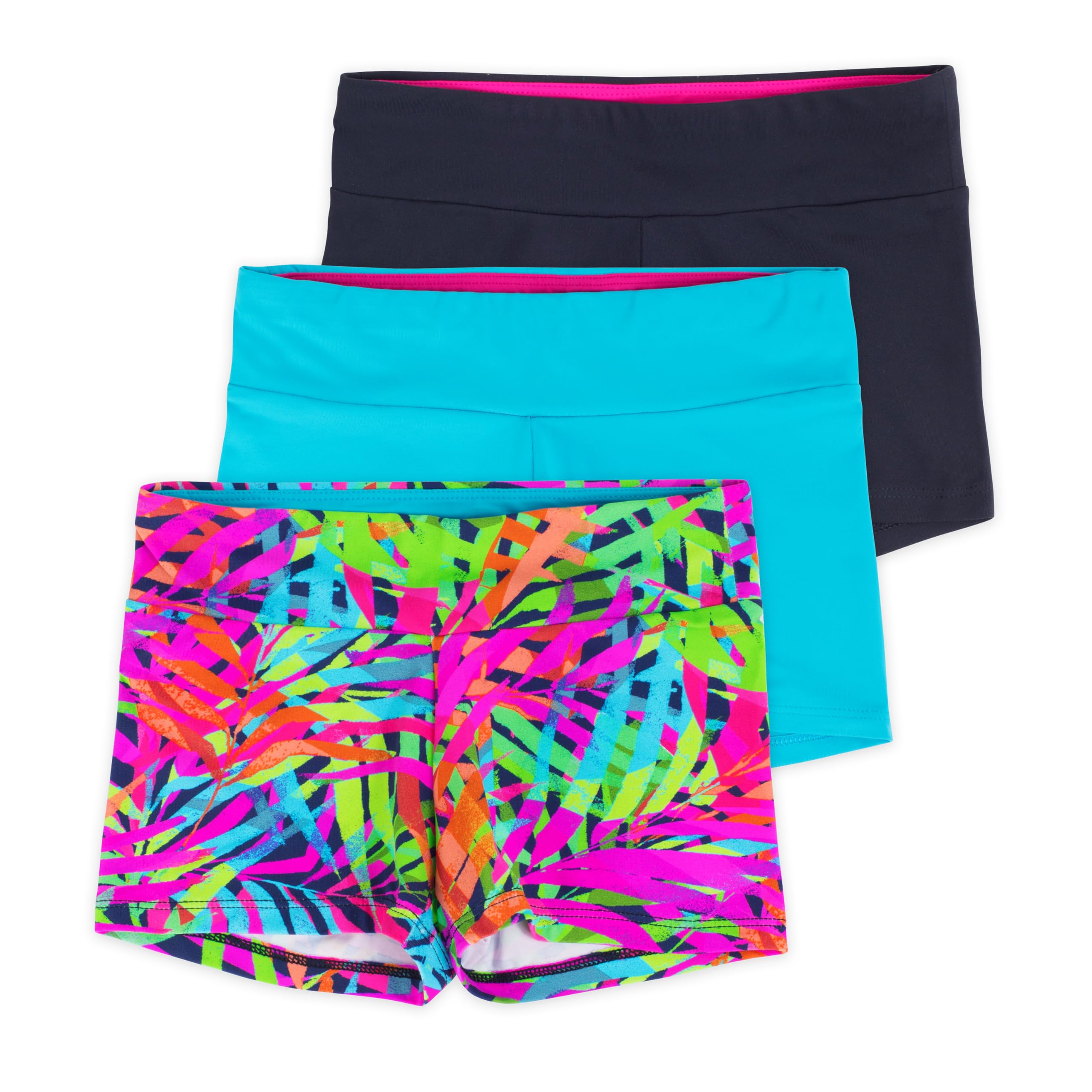 Layla Girls Dance Shorts - Stretchy High Waist Gymnastics Shorts for Ballet, Jazz, Cheerleading & Yoga - Comfortable Dancewear for Kids & Teens