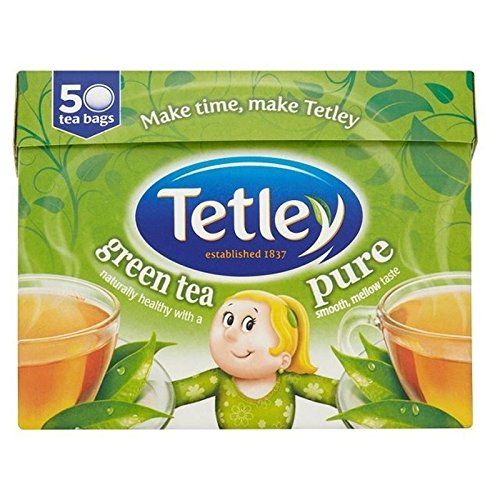 Tetley Pure Green Tea Bags - 100 Count (2 Packs of 50) | Antioxidant-Rich, Caffeine-Free Herbal Tea for Relaxation & Wellness | Perfect for Morning Boost or Evening Calm