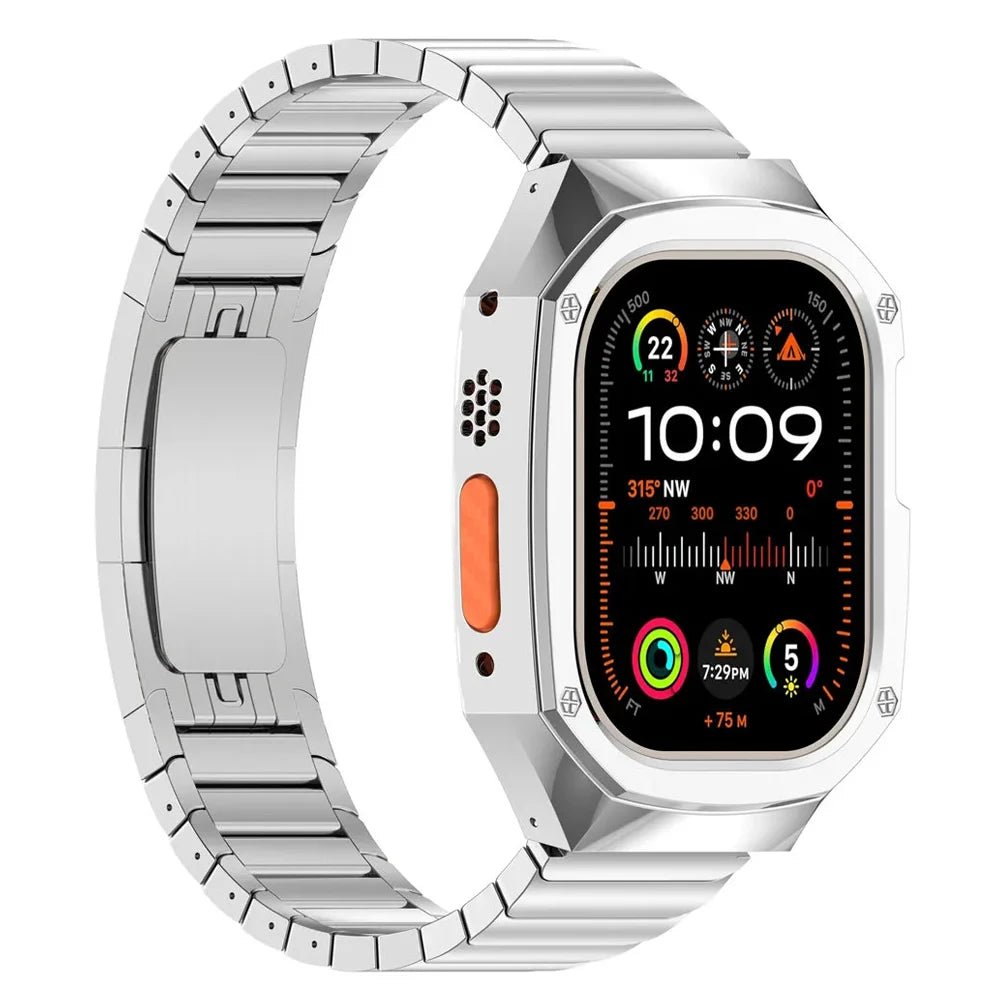 UltraDefender SteelShield Durable Stainless Steel Band for Apple Watch Ultra - Perfect for Outdoor Sports, Workouts & Everyday Wear