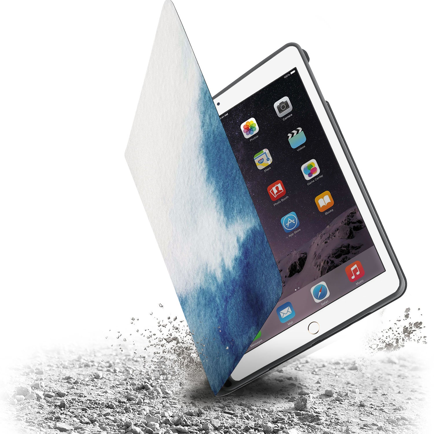 Premium iPad Folio Case with Abstract Ink Painting Design - Slim Protective Cover for iPad Air/Pro, Perfect for Work, Travel & Home Use