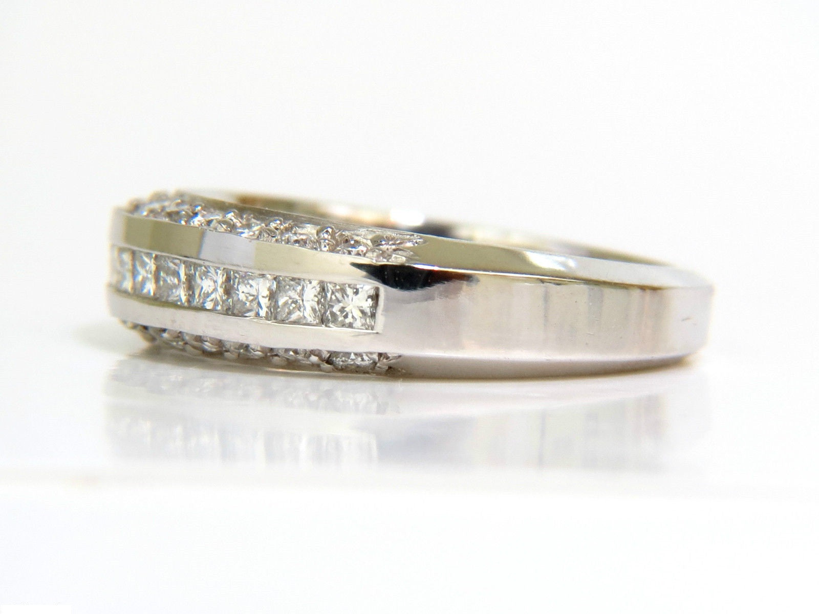 1.20CT Princess & Round Cut Diamond Band Ring in 14KT Gold (G/VS) - Perfect for Engagement, Wedding, Anniversary & Everyday Elegance
