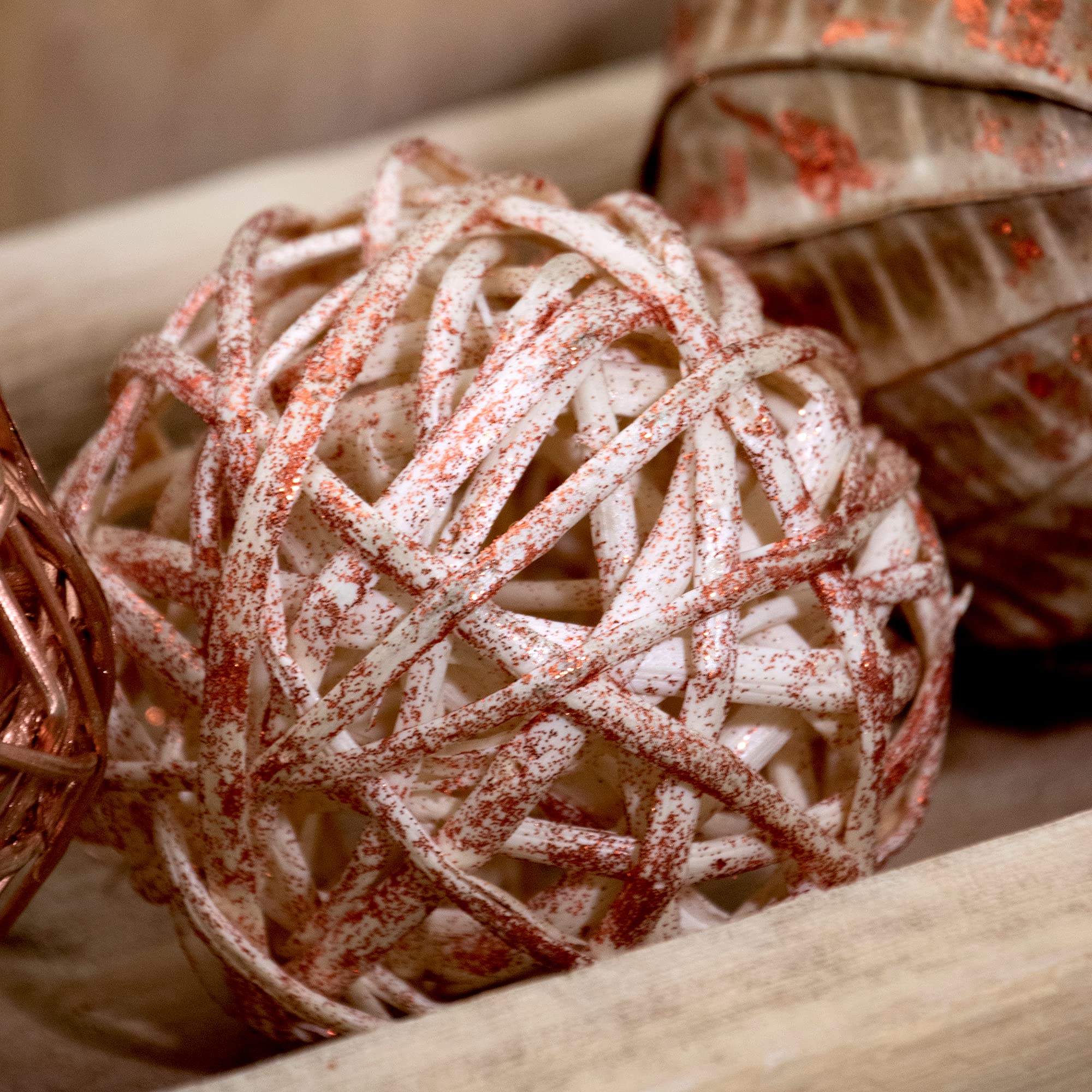 ANDALUCA Decorative Vase Filler Balls - Rustic Copper Orbs for Home Decor, Centerpieces, Wedding & Party Decorations - Perfect for Tablescapes, Floral Arrangements and DIY Crafts