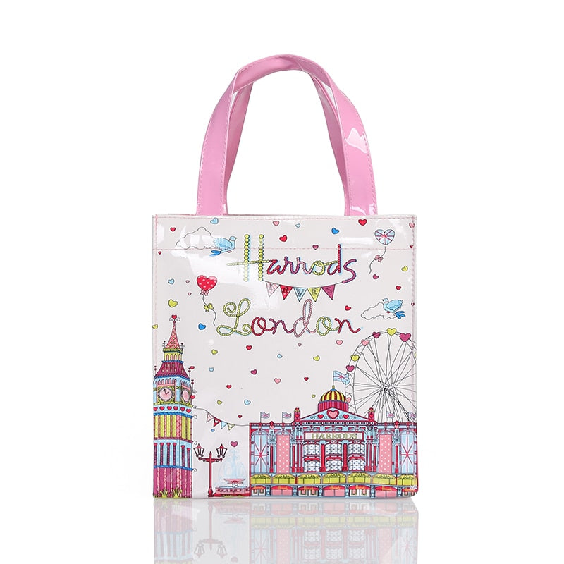 Eco-Friendly Women's Floral Tote Shopping Bag - Reusable Grocery Bag for Beach, Market & Daily Use