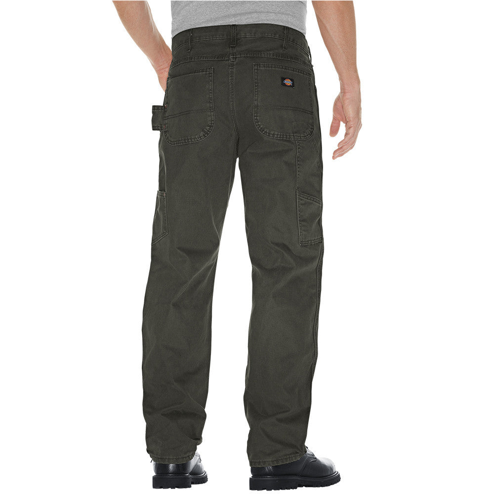 Dickies DU336 Sanded Duck Carpenter Work Pants for Men - Durable Safety Workwear with Moss Color - Ideal for Construction, Carpentry, and Heavy-Duty Jobs