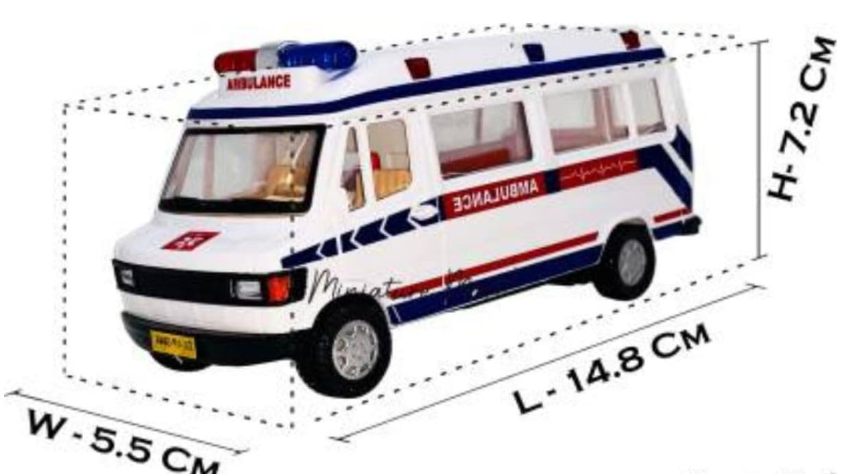 Vedanshi Police Interceptor & Ambulance Rescue Vehicle Bundle - Emergency Response Toy Cars for Kids Play & Collection