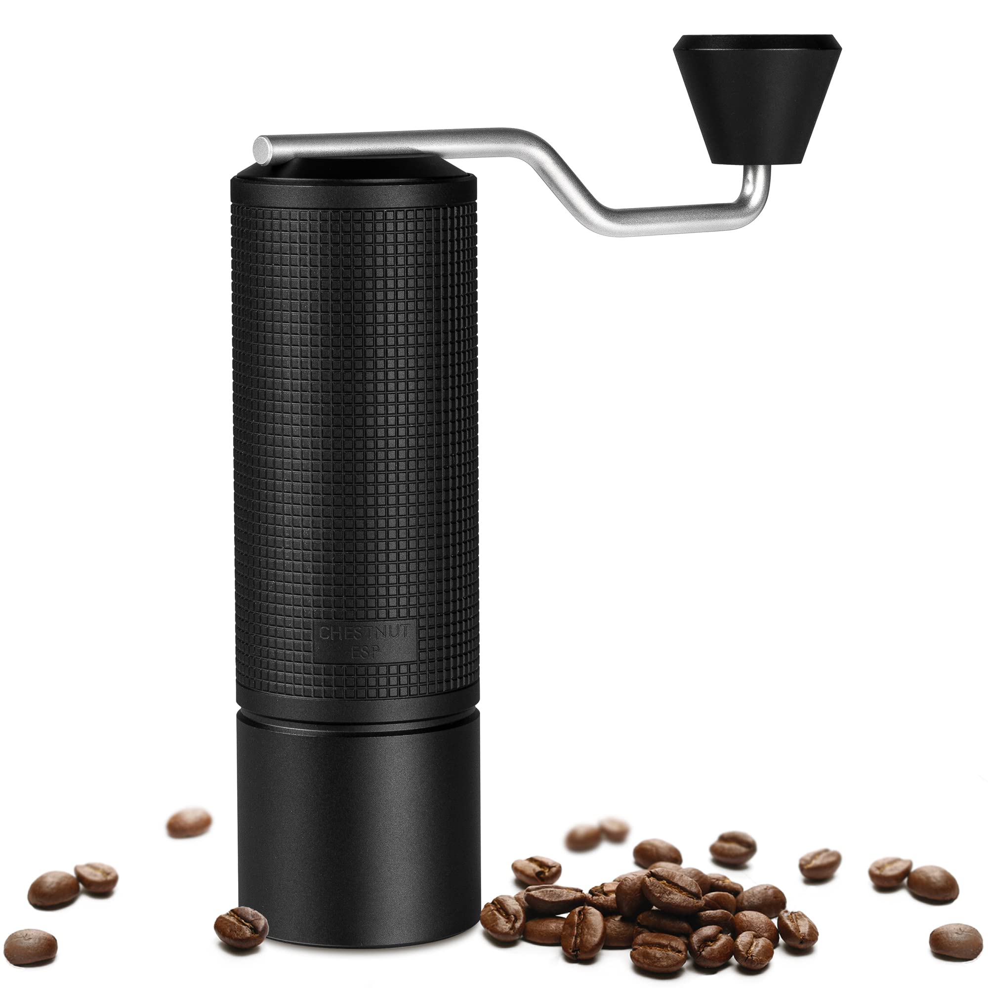 TIMEMORE Chestnut ESP Manual Coffee Grinder - Stainless Steel Conical Burr, Adjustable Grind Settings for Espresso, Moka Pot, French Press & Pour Over - Portable Hand Coffee Bean Grinder - Perfect for Home, Office & Travel Use - Black