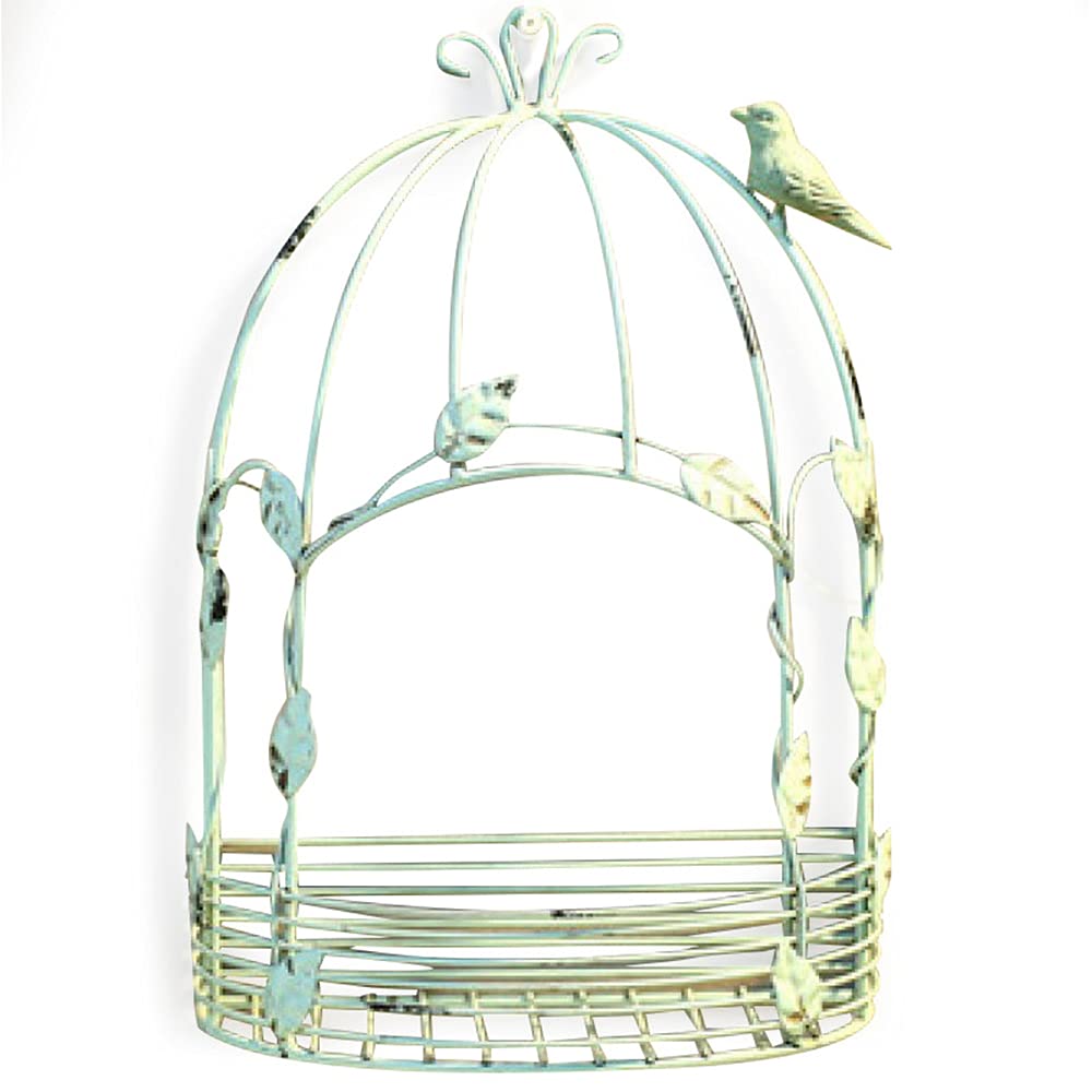 Vintage Iron Small Bird Cage Wall Decor - Rustic Metal Flower Stand Holder for Garden, Patio, Kindergarten & Forest Outdoor Decoration - Perfect for Boho Home, Wedding & Farmhouse Decor