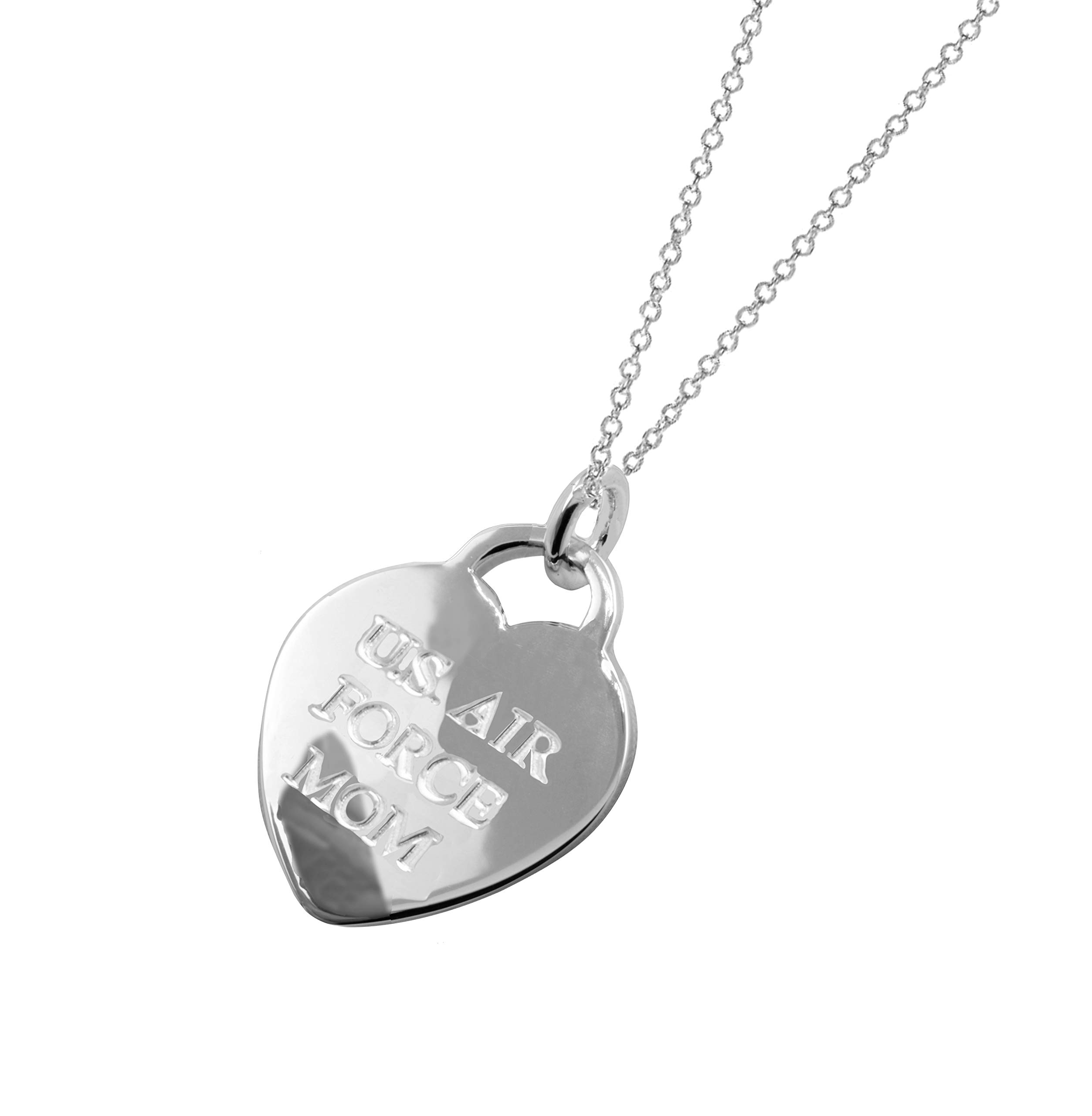 Stainless Steel Air Force Mom Necklace - Personalized Military Pendant for Women - Perfect Gift for Air Force Mothers, Wives & Daughters | Everyday Wear, Special Occasions & Military Appreciation Events