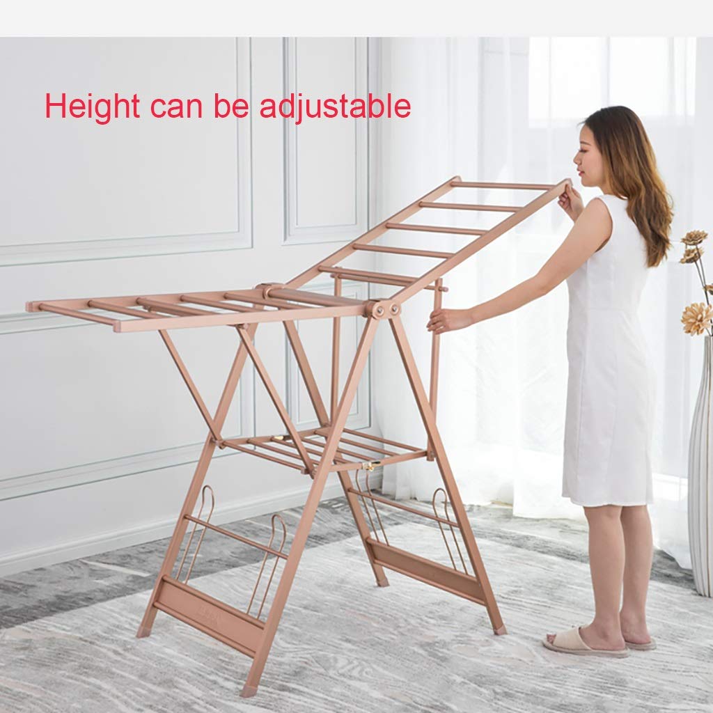 Colture Foldable Clothes Drying Rack for Indoor & Outdoor Use - Rustproof, Space Saving Laundry Hanger with Champagne Finish | Perfect for Apartments, Camping & Small Spaces