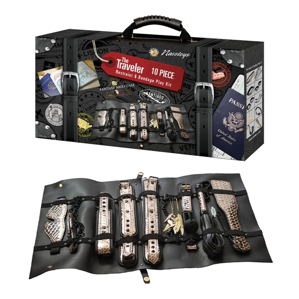 Premium 10-Piece Traveler Restraint & Bondage Play Kit for Couples - BDSM Gear for Spice Up Your Bedroom, Hotel Nights & Adult Adventures