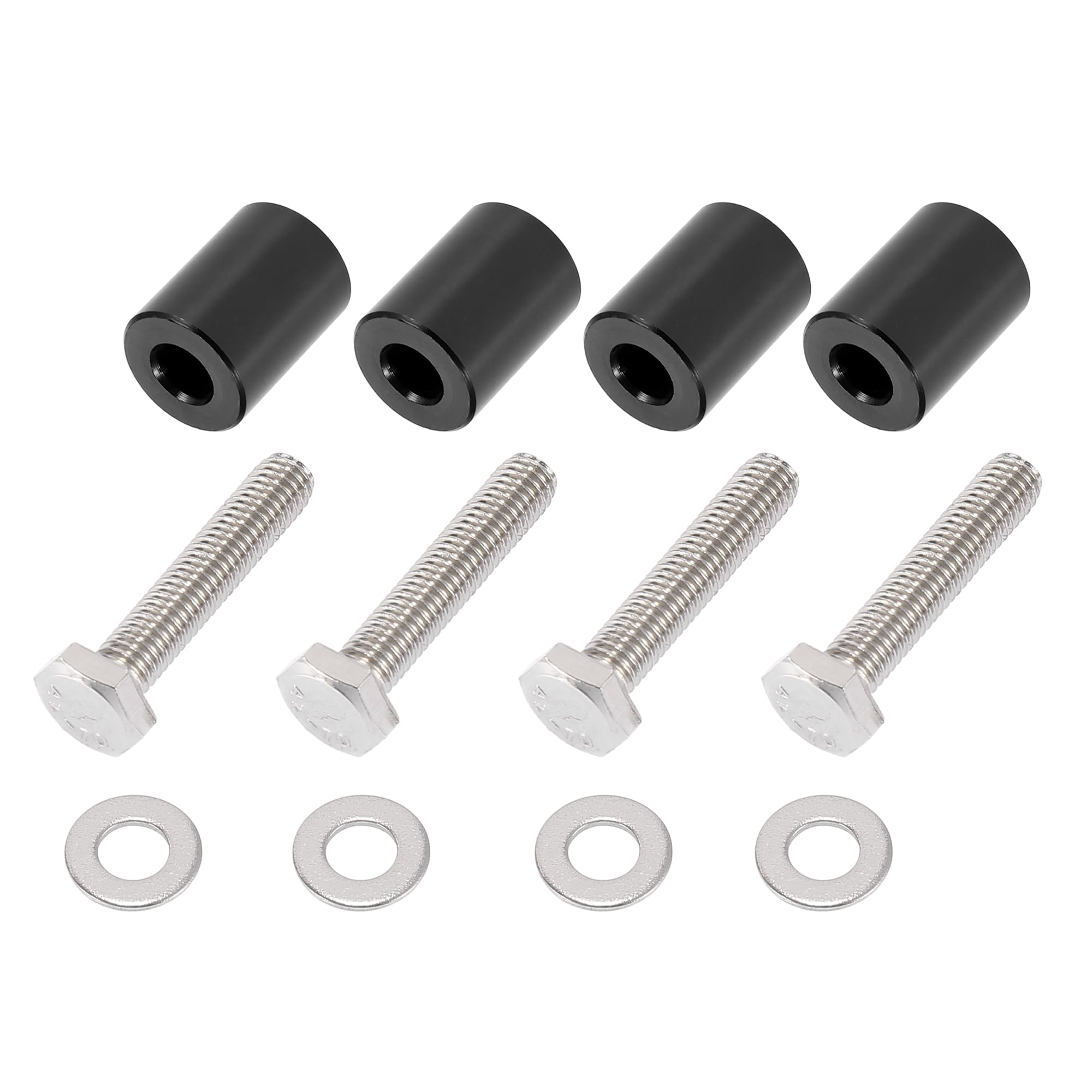 X AUTOHAUX 8mm Black Aluminum Alloy Car Hood Vent Spacer Riser Kit - Improve Engine Cooling & Performance - Perfect for Racing, Off-Road & Performance Vehicles