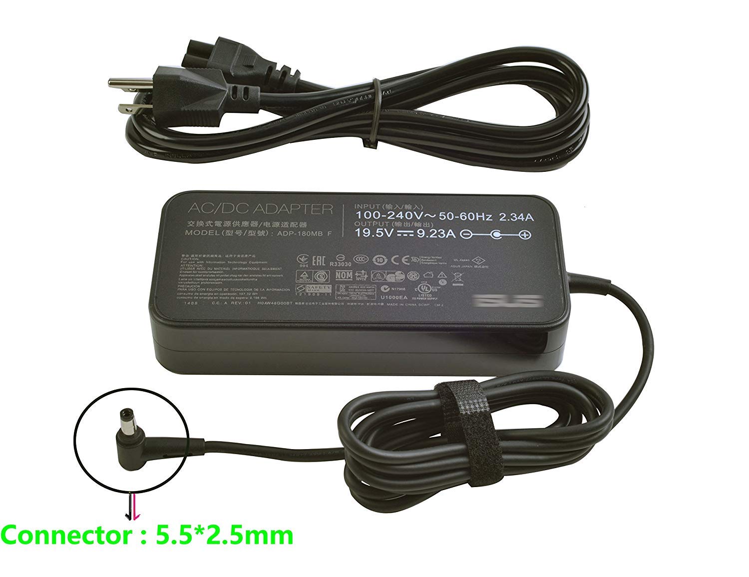 Original ASUS ROG G750-JS G750JM 19.5V 180W AC Adapter Charger - Compatible with ADP-180MB F ADP-180HB D FA180PM111 - Perfect for Gaming & Work Laptops