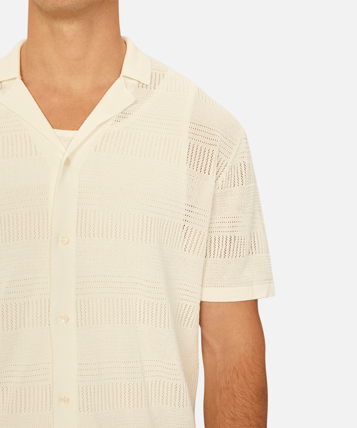 Vercelli Short Sleeve Shirt in Chalk - Stylish Casual Wear for Men | Perfect for Office, Outings & Summer Fashion