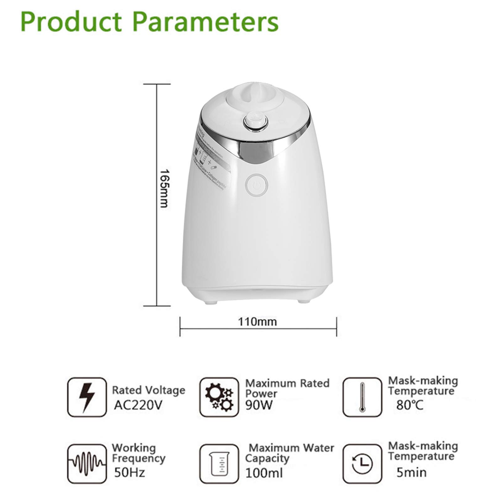 Intelligent Automatic Facial Mask Maker Machine Kit with Collagen Pills - DIY Fruit & Vegetable Home Face Mask Machine for Facial & Eye Skin SPA (EU Plug) - Perfect for At-Home Skincare & Beauty Treatments