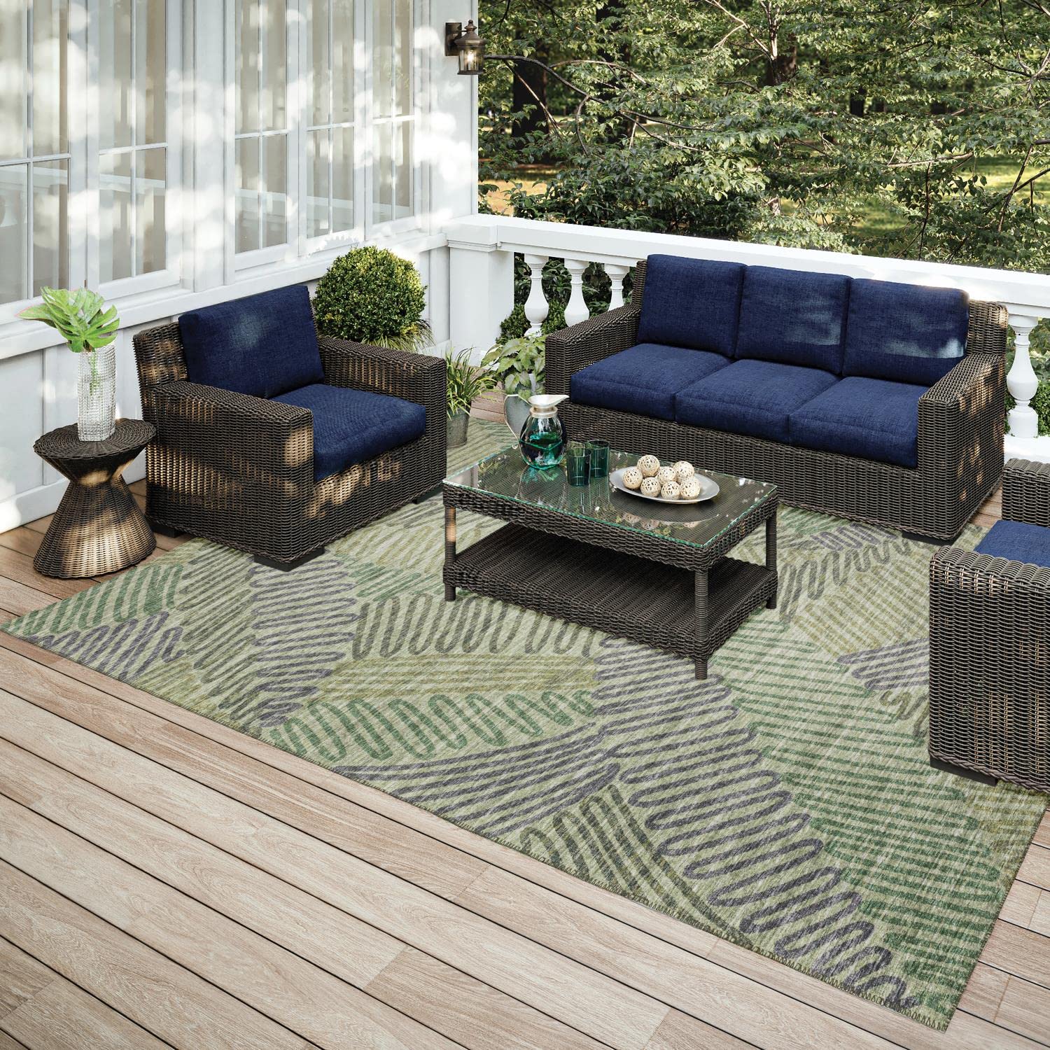 Addison Rugs Yuma AYU41 Green 5' x 7'6