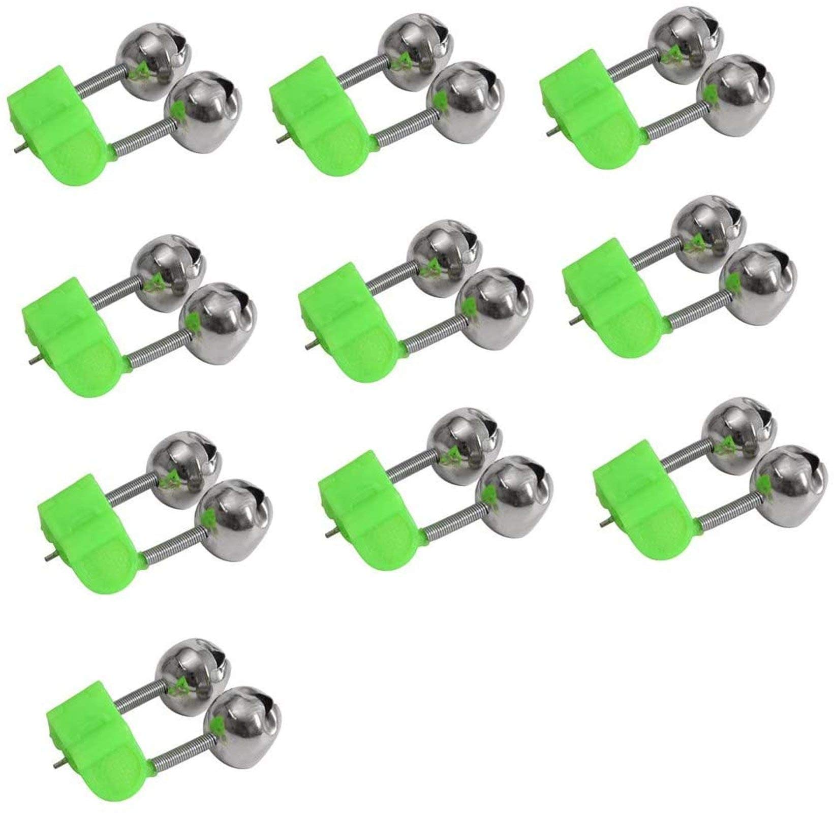 10/20/100 PCS Fishing Rod Bells Alarm - Dual Twin Bells Bite Indicators with Clamp for Rod Tip - Portable Fishing Accessories & Gadgets for Freshwater & Saltwater Fishing