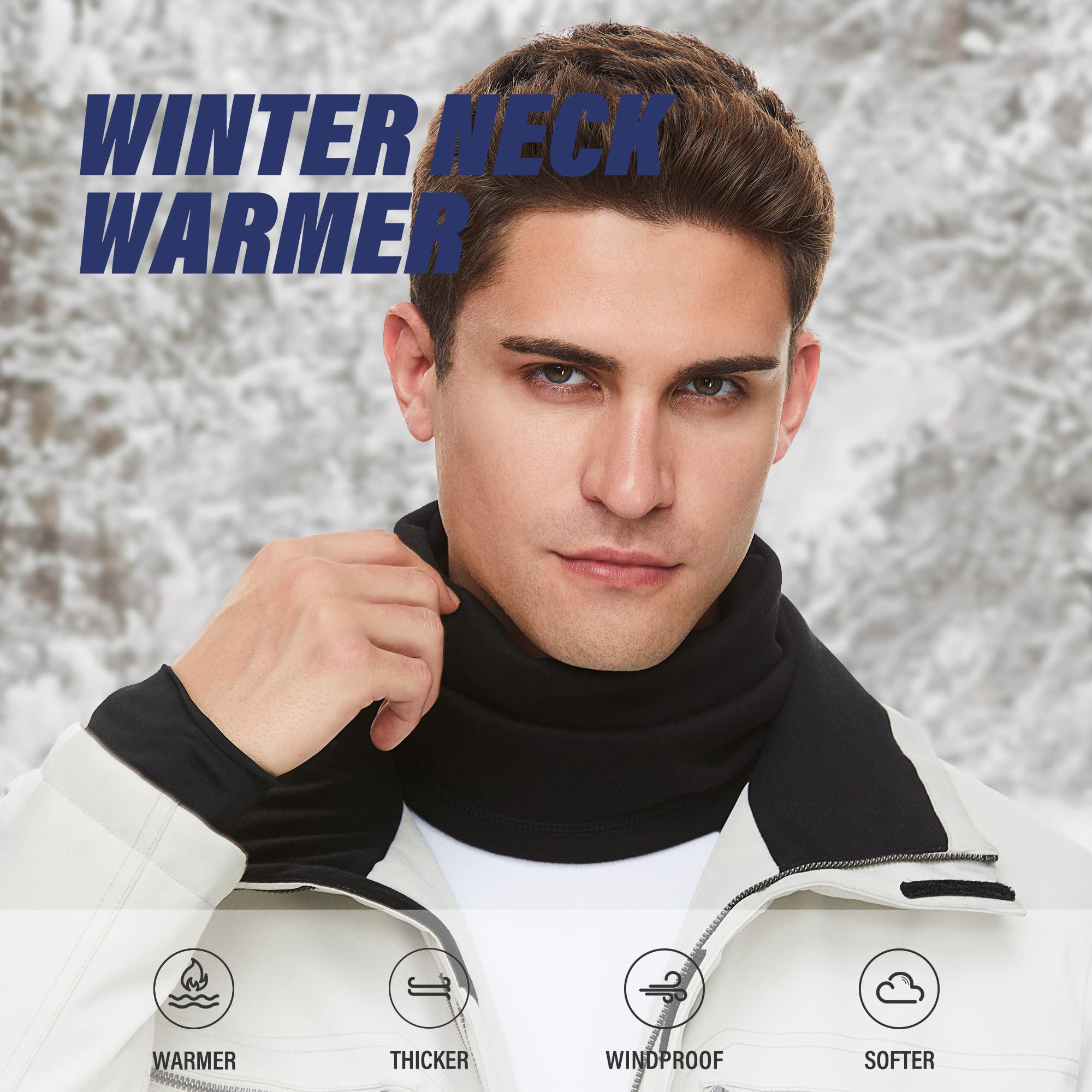 SUNMECI Fleece Neck Gaiter - Windproof Ski Scarf & Cold Weather Face Mask for Men Women - Perfect for Skiing, Snowboarding, Hiking & Winter Outdoor Activities