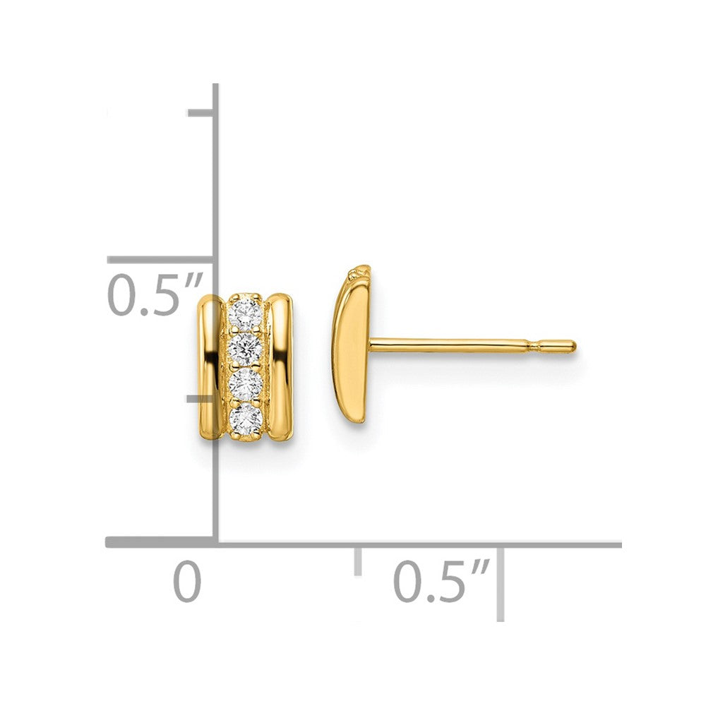 14K Gold Plated CZ Stud Earrings for Women - Elegant Cubic Zirconia Post Earrings - Perfect for Weddings, Parties & Everyday Wear (Model YE1987)