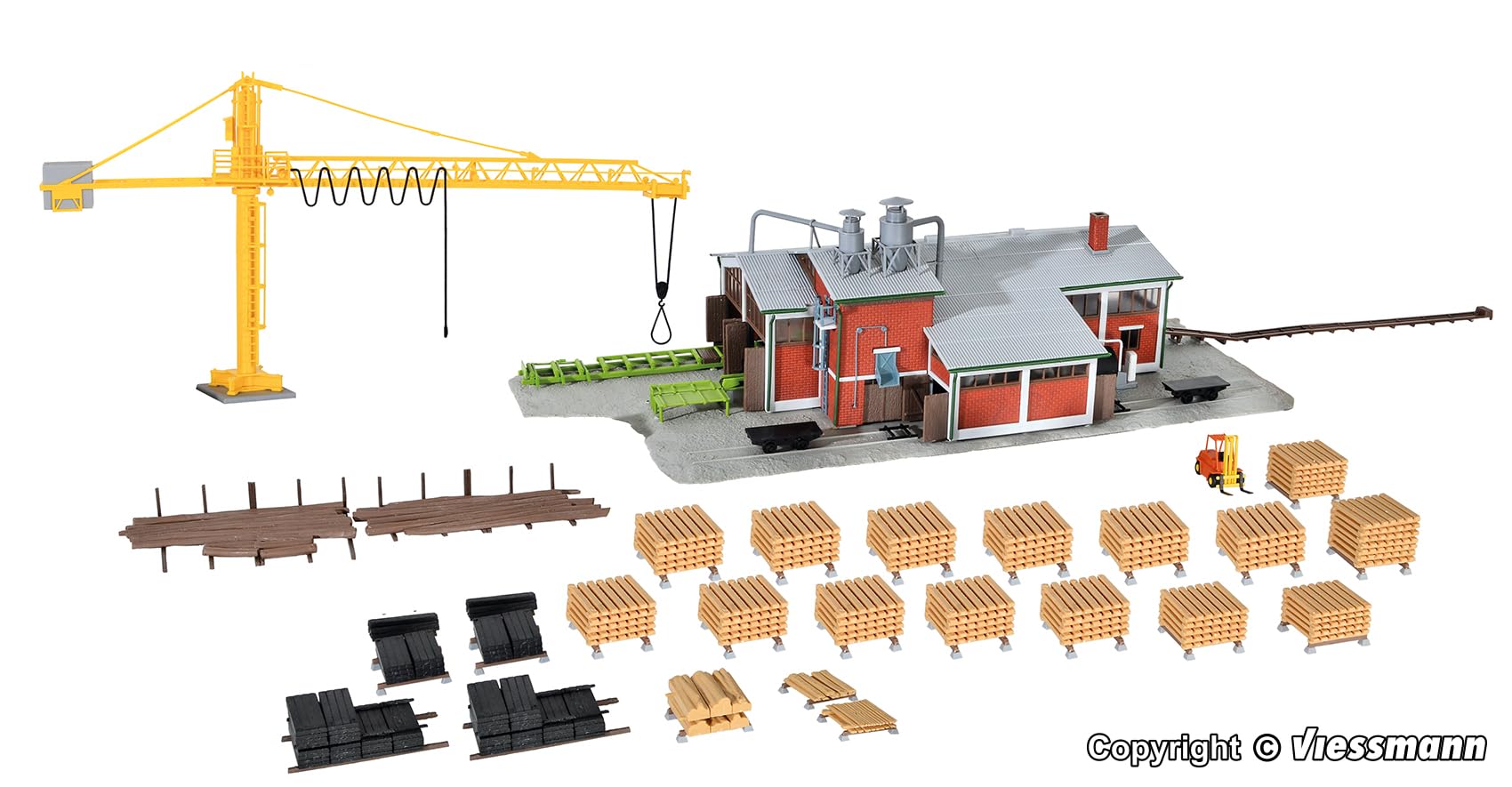 HO Scale Model Building Kit - Detailed Sawmill & Lumber Company with Interior Design | Perfect for Railroad Scenery, Dioramas & Collectors