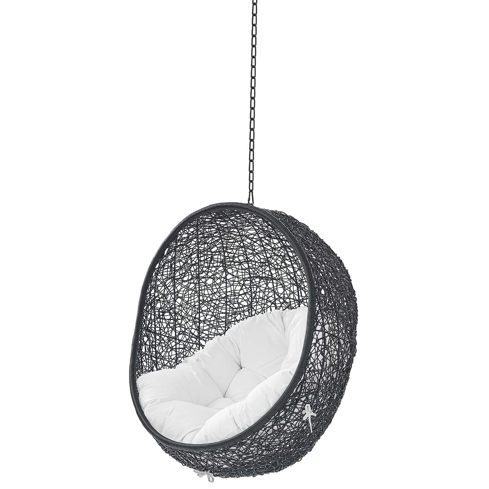 Modern Black & White Swing Lounge Chair for Outdoor Patio, Balcony, Cafe, Bistro, Garden, Hotel & Hospitality Spaces